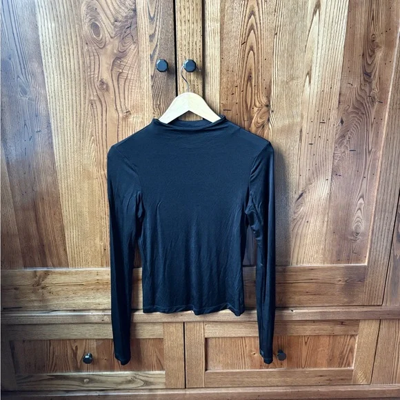 All Saints Marina Black Long Sleeve Top - Picture 4 of 10